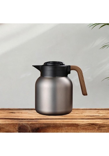 Suntek Yalıtımlı Paslanmaz Çelik Kahve Sürahisi Su Ofis Gri