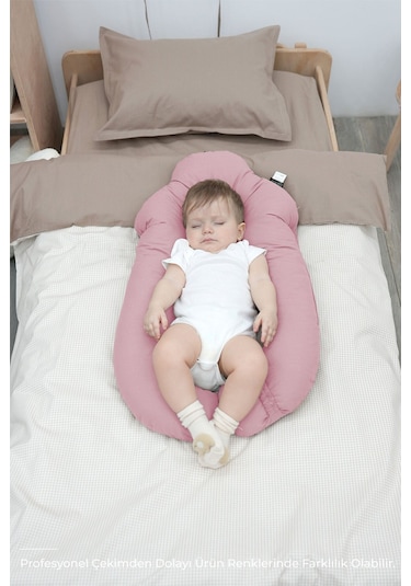Mordesign 2'si 1 Arada Bebek Sarılma Ve Şekillendirme Yastığı, Düz Kafa Yastığı,pamuklu,uyku Yastığı Pudra Zg10194-7