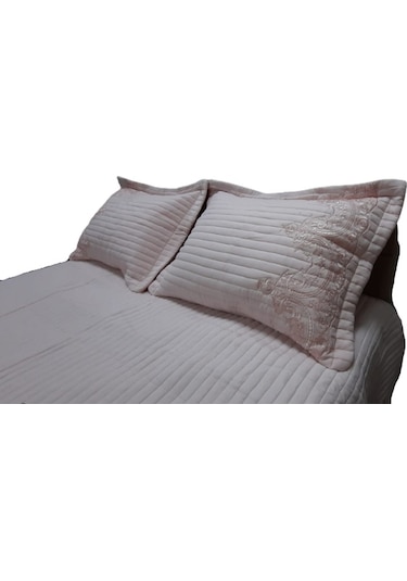 Yatak Örtüsü Zmrt Çift Kişilik Dantelli Çık Pembe Pamuk Pembe