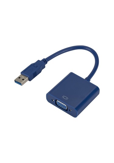 Usb 3.0'dan Vga'ya Video Dönüştürücü, Bilgisayar/dizüstü İçin Vga Sinyal Çıkışı, Usb 2.0/3.0 Uyumlu, Mavi Renk - Diğer