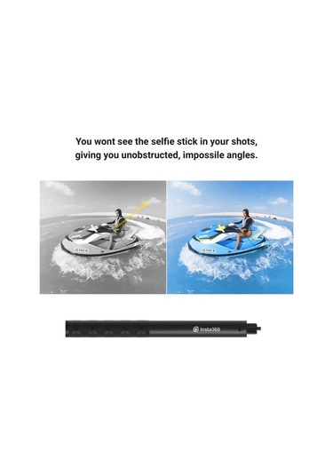 Novahub Insta360 Uzun Şeffaf Selfie Çubuğu - 120cm Uzayabilir, One X/one/evo/one R/one X2 Uyumlu