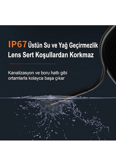 Profesyonel Endoskop Kamera Monitörlü El Tipi / 10 Metre