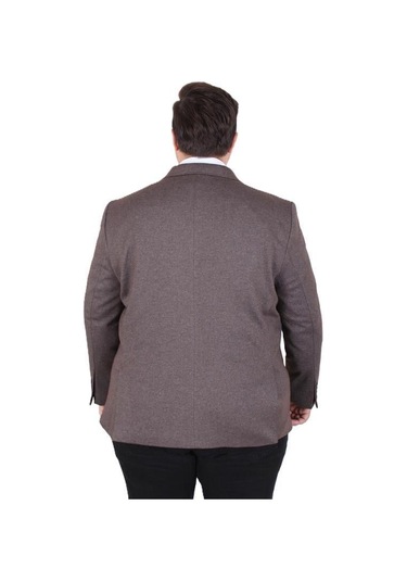 Starbattal Erkek Büyük Beden 4 Drop Blazer Sedef Ceket 500606 Kahverengi Kahverengi