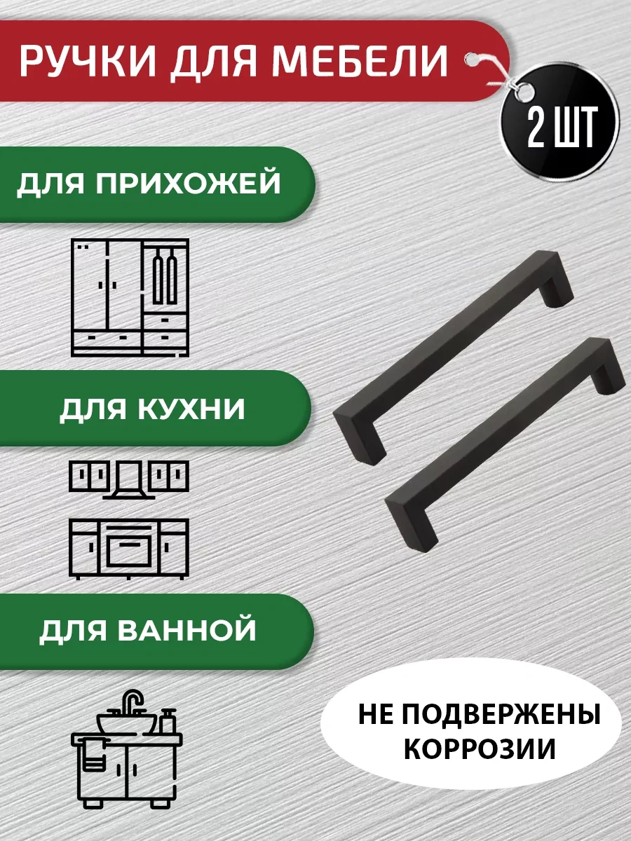 Artena Mobilya Kulpları Siyah Soft Touch 128 Mm, 2 Adet+tutucu 139819303 Siyah Mat