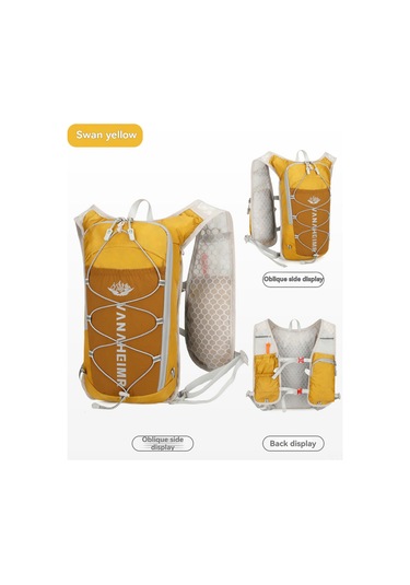 Reedark Sarı Çok Fonksiyonlu Nylon Spor Sırt Çantası - Maraton, Bisiklet, Outdoor - Yansıtıcı Şeritli, Su Geçirmez, Kolay Taşınabilir Sarı