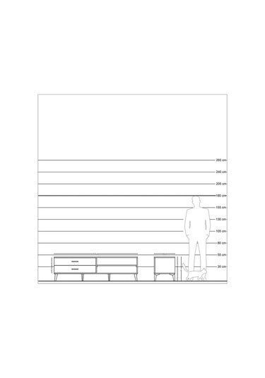 Hyperion Tv Ünitesi Tek Raflı 2 Çekmeceli 176x44x51 Antrasit-çam/aytaşı Atlas Çam/aytası