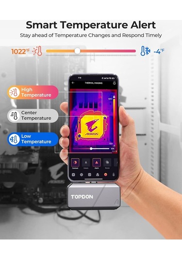 Topdon Ts001 256x192 Ir Çözünürlüklü Termal Kamera Android İçin 9mm Ayarlanabilir Odaklı Lensli