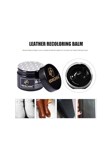 Yaozixa Deri Yenileme Kremi - Araç Koltukları, Mobilya Ve Cüzdanlar İçin 1.7 Oz Onarım Ve Koruma Siyah