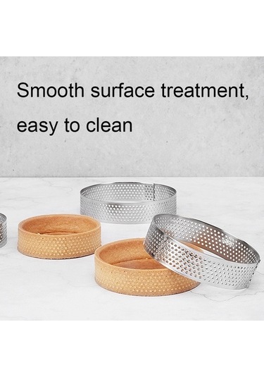 Dancemonkey Bn1006 Paslanmaz Çelik Daire Delikli Kek Kalıbı 2.7 İnç, Daha Geniş Kenarlar Gri