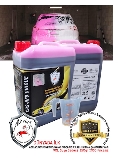 Abrias Nano Fırçasız Cilalı Oto Yıkama Pembe Şampuan 5kg