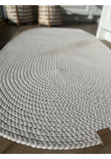 Lüle Halı Çift Taraflı Hasırlı Petek Jüt Örgü Kilim Halı Mod-910