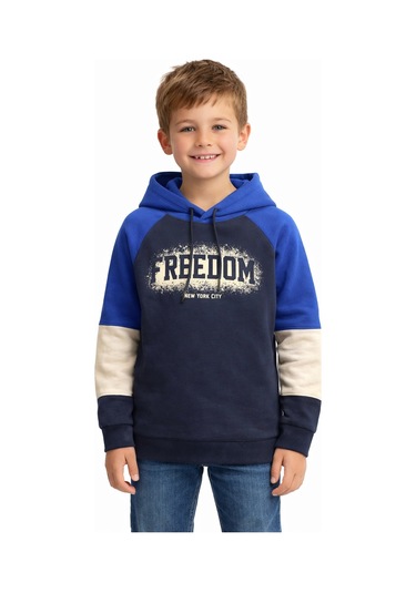 Monox Erkek Çocuk Feedom Baskılı 3 İplik Şardonlu Kapşonlu Sweatshirt Saks Monox Erkek Çocuk Feedom Baskılı 3 İplik Şardonlu Kapşonlu Sweatshirt Saks