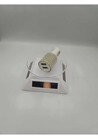 Gümüş Taşlı Araç Çakmaklık Şarj Çift Çıkışlı A Kalite