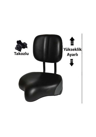 Proride Arkalıklı Scooter Ve Bisiklet İçin Yükseklik Ayarlı Geniş Sele Siyah - Turuncu