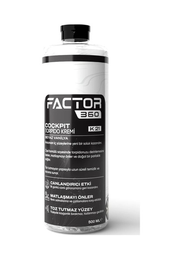 Factor 360 Cockpit Torpido Kremi Beyaz Vanilya Kokulu 500 Ml