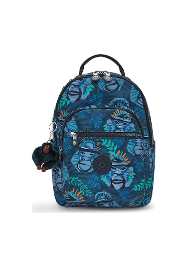 Kıplıng Seoul S Küçük Boy Sırt Çantası Mavi Blue Monkey Fun
