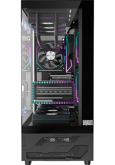 Dragos Basalt Pro V2 Siyah Temperature 6x Argb Fan 600w 80+ Matx Bilgisayar Kasası
