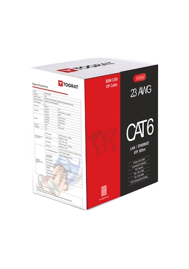 305m Cat6 Cat 6 Kablo - 23 Awg - Ethernet İnternet Kablosu Cat 6e 39215218