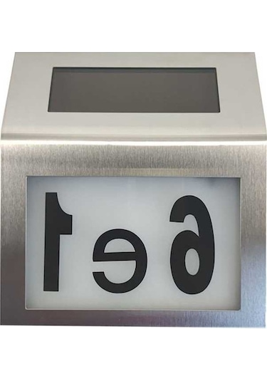 Ulzyvf Güneş Işıkları Dış Mekan Ev Numarası Tabelası Işıklı Led Kapı Numarası Işığı Ev Bahçe Avlu Sokak İçin Gümüş Gümüş