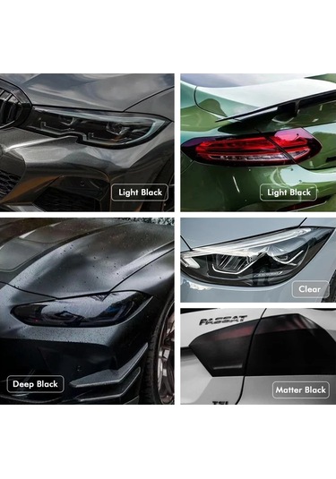 Şeffaf Işık Siyah Duman Pvc Film Renk 30x200cm Far Arka Lamba Sarma Clear 30x200cm 1 Piece Set