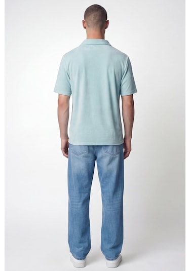 Giotelli Erkek Mint Normal Kesim Regular Fit Viskon Havlu Polo Yaka Tişört