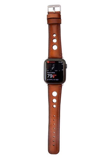 Alpıne Siena Tan Hakiki Deri Apple Uyumlu Watch Kordonu - 44/45/46/49mm