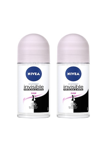 Nivea Invisible Black&White Clear Kadın Roll-On Deodorant 50 ML x 2
