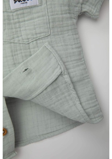 Defacto Erkek Bebek Apaş Yaka Müslin Kısa Kollu Gömlek D1874A524SMBE174 Mavi Defacto Erkek Bebek Apaş Yaka Müslin Kısa Kollu Gömlek D1874A524SMBE174 Mavi