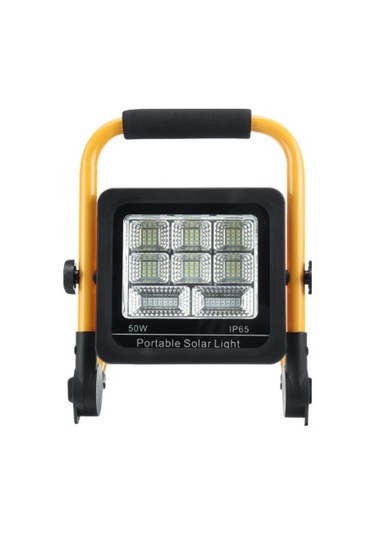 50 Watt Güneş Enerjili Solar Şarj Edilebilir Acil Durum Led Panel Sarı - Siyah