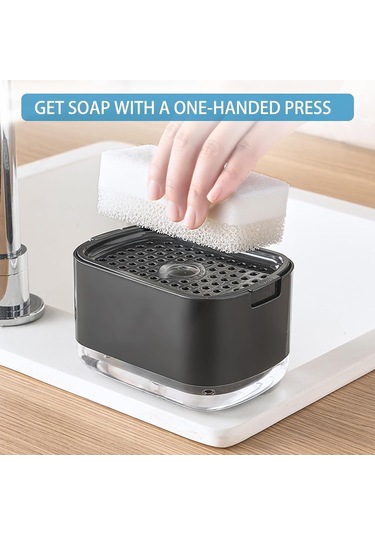 Mufunye 2'li Mutfak Sabunu Dağıtıcı + Sünger Tutucu, 300ml Kapasite, Sızıntı Engeli, Sünger Dahil Diğer