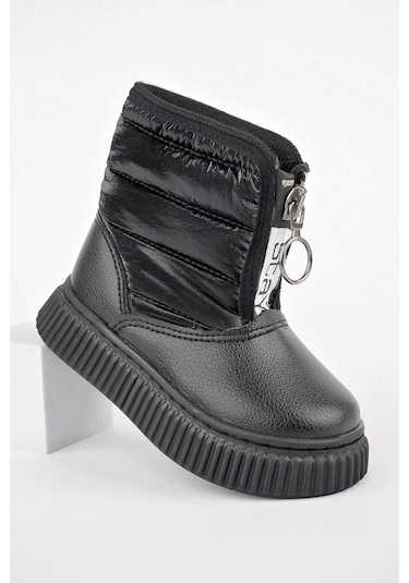 Muggo Candy Garantili Bebek Rahat Kalıp Önü Fermuarlı İçi Kürklü Yağmur Ve Kar Botu 001