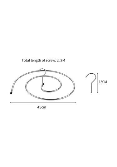 Qu/2 Adet Çamaşır Kurutma Askısı Paslanmaz Çelik Çamaşır Tutucu Battaniye, Çarşaf, Perde İçin Spiral Askı Gümüş Diğer