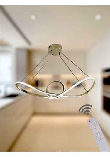 Ey Shop Eskitme Papyon Model 3 Renk Led Kumandalı Avize Eskitme - Gold