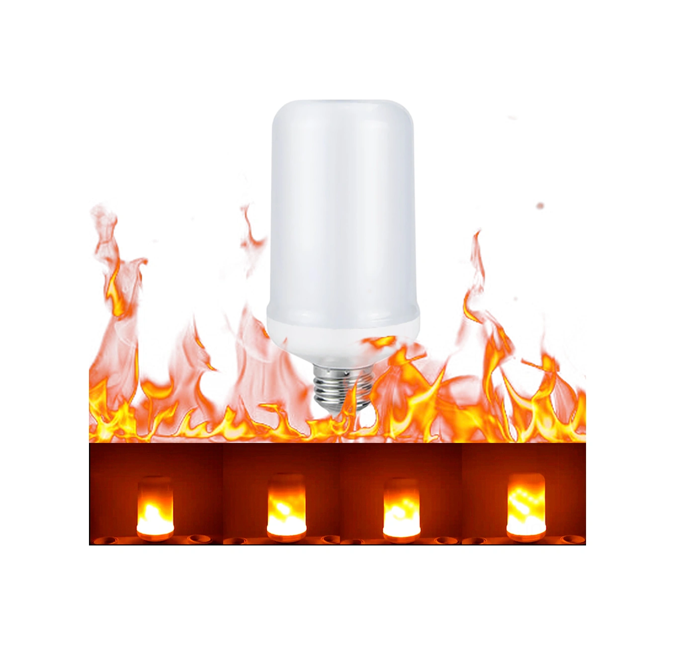 Youmex Led Alev Ampülü, 2 Işık Modu Alev Ve Sürekli Aydınlatma , E26, 99 Smd2835 Led, 1500k Sarı Işık, 4w, Dekoratif Işık Kaynağı