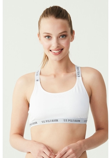 U.S. Polo Assn. Kadın Beyaz Çapraz Askılı Büstiyer 66117