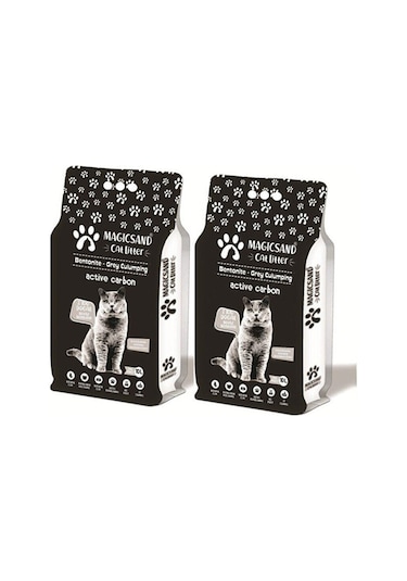 Magicsand Cat Litter Active Carbon İnce Topaklanan Kedi Kumu 2 x 10 L