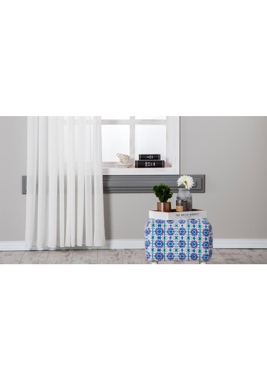 Massarelli Keten Folded Tül Ekru Pilesiz