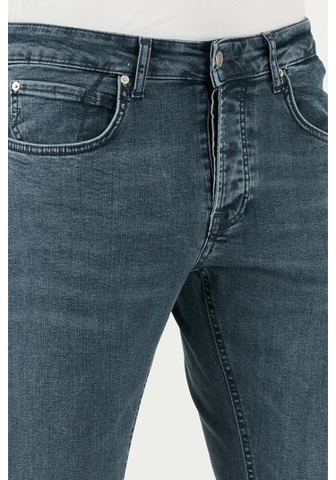 Buratti Streç Pamuklu Slim Fit Normal Bel Dar Paça Jeans Erkek Kot Pantolon 1124S73Napoli Mavi