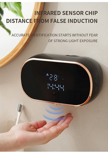 Xiaaokeji Sensörlü Sabunluk Otomatik Köpüren El Yıkama Dispenseri Siyah Siyah