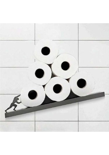 Novahub Yaratıcı Hercules Paslanmaz Çelik Tuvalet Kağıtlığı Kutusu, Banyo Doku Tutucu, 44x10x10 Cm, Pratik Banyo Aksesuarı Diğer