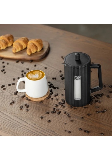 Xuweiwei 1 Adet Thejz 1000ml Fransız Press Kahve Makinesi 4 Seviye Filtreli Yeniden Kullanılabilir Beyaz Beyaz