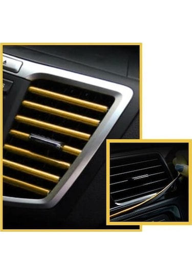 Buffer Gold Araba Oto Trim Dekorasyon Şeridi Kauçuk Elastik Kolay Kurulum 5 Metre Şerit Bant