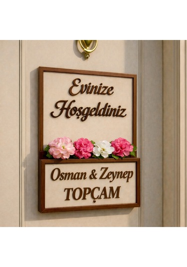 Dış Kapı Süsü Kişiye Özel Çiçekli Şık Ve Modern No1079