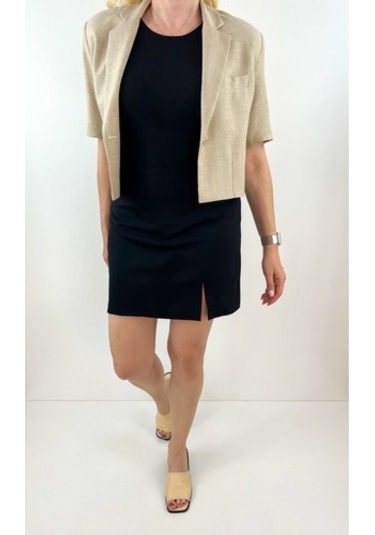 Modaonna Yırtmaçlı Siyah Mini Etek Siyah