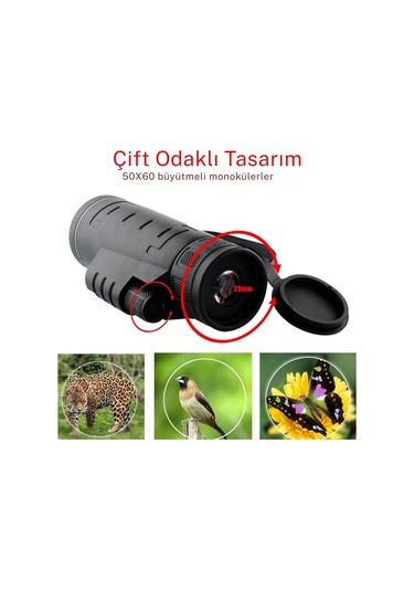 Or-1000 50x60 Monoküler Dürbün Telefon Ve Tripod Uyumu Siyah