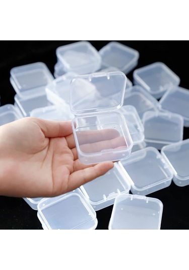 Dancemonkey 40 Adet Şeffaf Boncuk Kutusu, Menteşeli Kapaklı, Elmas Boncuk İçin Altın Renk Altın