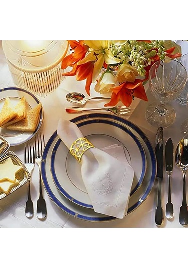 Ximistore9 Üçgen S Şekilli Dayanıklı Metal Peçete Halkası Seti - 12'li Altın Renk Altın