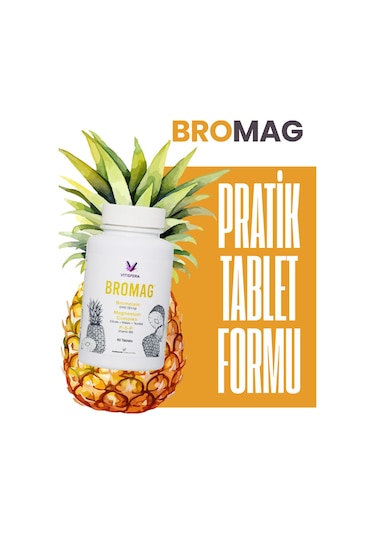 Vitisfera Bromag Bromelain Magnezyum Kompleks Vitamin B6 60 Tablet