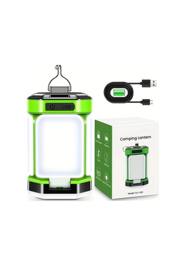 Xuweiwei Yeşil Kamp Lambası Ayarlanabilir Parlaklık 5 Aydınlatma Modu Toz Su Geçirmez Ip54 Kampçılık Acil Durum Yeşil