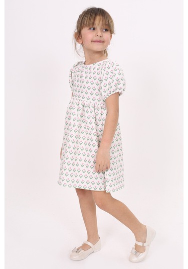 Toontoy Kız Çocuk Desenli Elbise Pembe